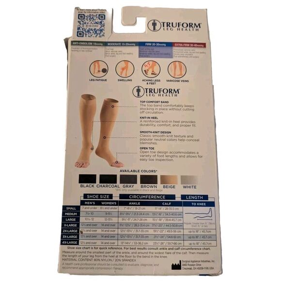 NIP Medical Compression Stockings Below Knee Beige Truform 0864BG-S  Small New - Picture 4 of 7